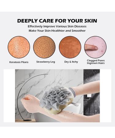 ENESNES 2-in-1 Exfoliating Glove for Body Scrubbing and Dead Skin Removal - Beige - Buy Online on GoSupps.com