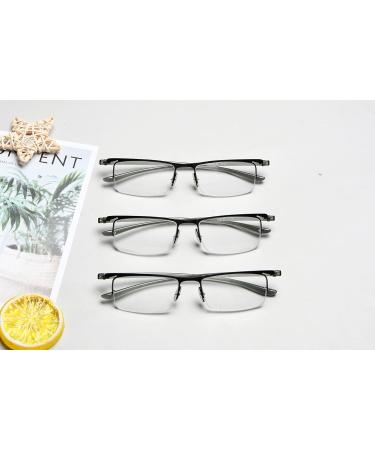 Eyekepper 3 Pack Lightweight Half Rim Reading Glasses for Men & Women - Black +2.0 - Stylish & Durable eCommerce International Shipping - Buy Online on GoSupps.com