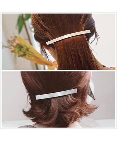 XHBTS Handmade Hair Clip Barrette Set - Long Thin Metal Pins French Style for Women and Girls in Silver Gold - Buy Online on GoSupps.com