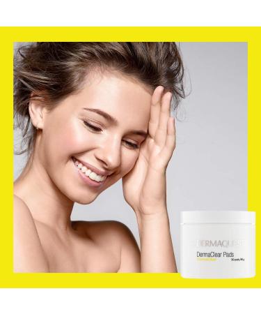 DermaQuest DermaClear Pads - Salicylic Acid Acne Treatment for Adults & Teens - 50 Acne Wipes for Face, Neck, Chest & Back - Buy Online on GoSupps.com