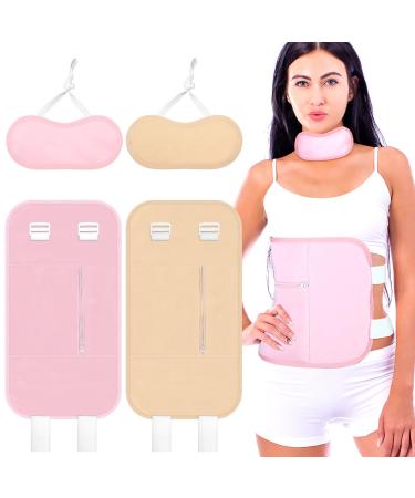 Weewooday 4 Pcs Castor Oil Pack Wrap Reusable Organic Castor Oil Packs with Adjustable Elastic Strap Neck Waist Compress Wrap Kits Oil Not Included (Fresh Style 3.54 x 7.48 Inch 17.72 x 9.84 Inch) Fresh Style 0.17 Fl Oz (Pack of 6)