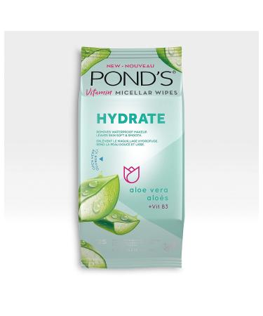 Pond's Vitamin Micellar Wipes with Aloe Vera - 25 Wipes, Removes Waterproof Makeup for Dry Skin - Buy Online on GoSupps.com