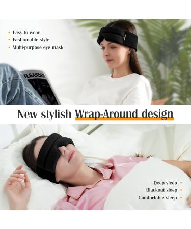 Blackout Sleep Mask for Women & Men - Adjustable Soft Eye Mask for Travel & Night Shift - Ideal for Airplane & Rest Black - Buy Online on GoSupps.com