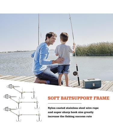 Toatelu 3-Piece Stinger Hook Set with Leader System & 5 Interchangeable Weights for Rubber Fish Jigkopf for Baits 10-18cm (S M L) | International Shipping Available - Buy Online on GoSupps.com