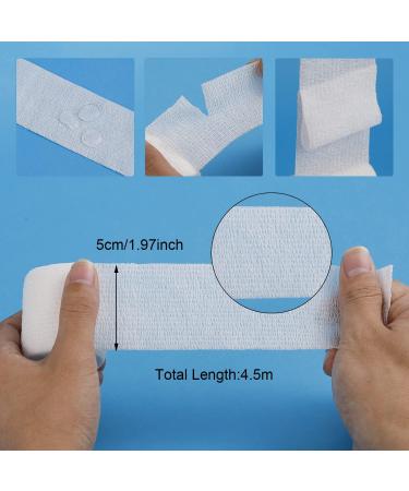 6 Rolls Self Adherent Cohesive Bandages 5cm x 4.5m - Non-Woven Wrap for Wrist, Finger, Vet, Medical, Football & Sports - White - Buy Online on GoSupps.com