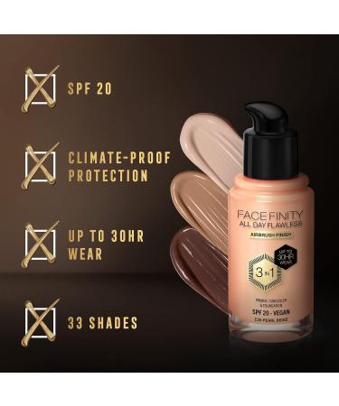 Max Factor Facefinity Liquid Foundation SPF 20 - Pearl Beige 30ml - Pack of 1 - Buy Online on GoSupps.com