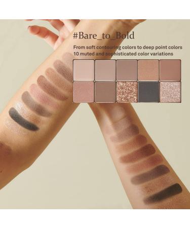 HINCE New Depth Eyeshadow Palette - 10 Color Ash Brown & Gray Shadows | Highly-Pigmented Nudes for Warm Neutral Smoky Eye Makeup - Buy Online on GoSupps.com
