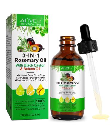 LKSJBQ Oil 3-in-1 Rosemary Black Castor Batana Hair Growth & Skin Care Unisex - Adult