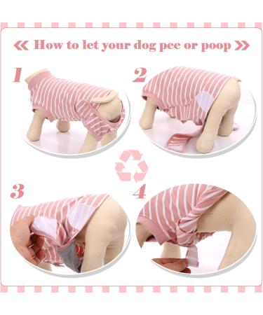 Breathable Post-Surgery Dog Body Suit for Small & Medium Breeds - Hjumarayan XL Pink Striped Castration Recovery Outfit - Buy Online on GoSupps.com