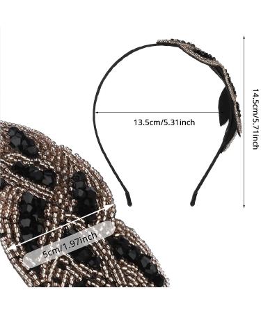 Vintage Crystal Rhinestone Flapper Headband - Black Gold - Buy Online on GoSupps.com