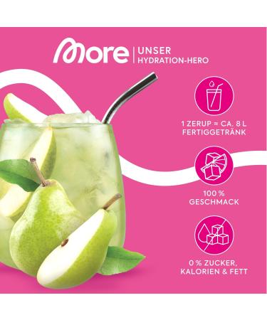 More Zerup Pear Syrup 65ml | Sugar-Free Zero Calories Vegan | Made in Germany | Mixes Up to 8L Drink - Buy Online on GoSupps.com