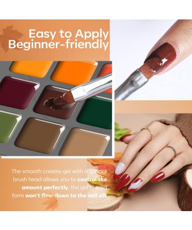 Modelones Fall Gel Nail Polish Set - 9 Colors Orange Green Yellow Solid Gel Polish Brown Red Pudding Gel | Upgraded Crme Manicure Palette | Soak Off LED Nail Art Kit | Salon Quality DIY with Pro Nail Brush - Urban City - Buy Online on GoSupps.com