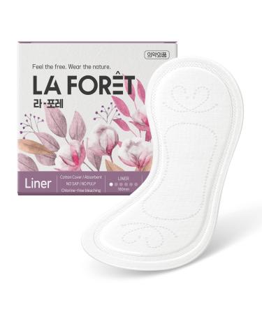 LaForet Organic Cotton Pads Built with Clean Cotton Absorbency Core and Organic Cotton Cover Topsheet Unscented Ultra Thin Pads with Leak-Proof Channels for Women Teens 20Count 1Pack (Liner)