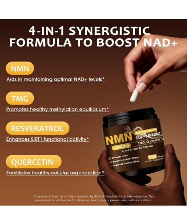 NMN Supplement 1000mg - NMN Supplement 1000mg Pure Organic NMNH Alternative Resveratrol Supplement NAD+ Supplement TMG & Quercetin for Cellular Support 120 Capsules - Buy Online on GoSupps.com