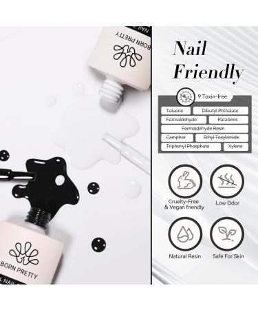 Born Pretty Hema-Free Black & White Gel Nail Polish Set - Halloween & Christmas DIY Nail Art - 15ml 2pcs - Soak Off for Salon Quality Manicure - Buy Online on GoSupps.com