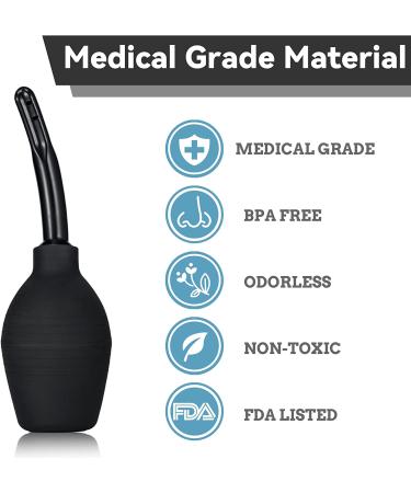 TopQuaFocus Enema Bulb 10oz Capacity Silicone Douche - 4.7 Tips for Vaginal and Anal Cleaning - Buy Online on GoSupps.com
