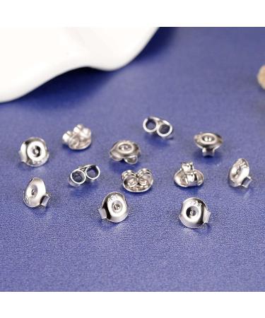DELECOE 14K Gold Plated Earring Backs | 925 Sterling Silver Hypoallergenic Locking Replacements for Stud Earrings - Multicolored - Buy Online on GoSupps.com