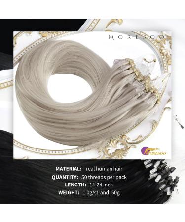 Moresoo #60A Blond Hair Extensions - 55.9 cm 100% Remy Real Hair Soft & Silky with Microrings 1g/Strand 50g - Buy Online on GoSupps.com