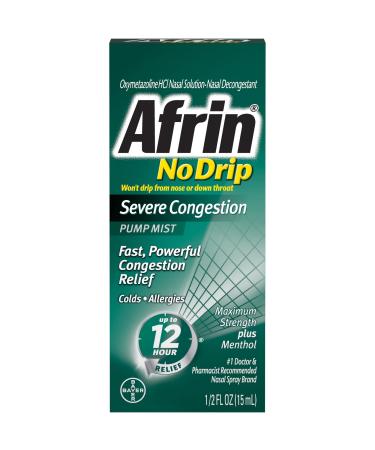 Afrin No Drip Severe Congestion Pump Mist 15 mL (Pack of 3)