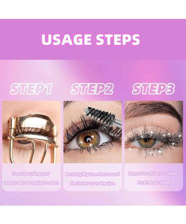 Sparkling Glitter Mascara | 5g Water-Resistant Volume Treatment | Lengthening Smudge-Proof Mascara | For Sensitive Eyes Evening Date Wedding Concert Show Gift - Buy Online on GoSupps.com