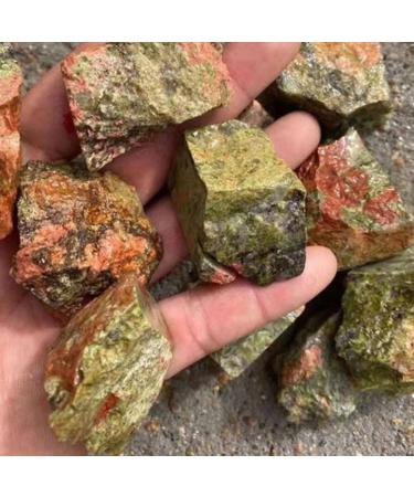 Natural Crystal Rough 50g Natural Clear Quartz Crystal Rock Chips Specimen Collection Natural Mixing Fish Tank (Color : Unakite Size : 2-4 cm)