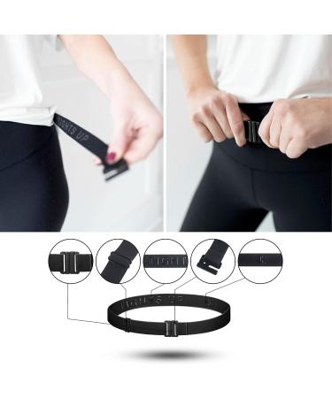 TIGHTS UP Adjustable Stretch Belt - No Show Design for Jeans & Pants | Black Belt Fits USA 00-16 - Buy Online on GoSupps.com