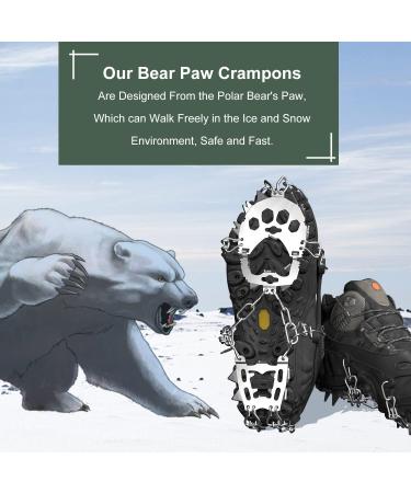 Voroar Ice Cleats Traction Snow Grips for Hiking Boots - Anti-Rust Shoe Spikes for Men Women Kids - X-Large Bear Paw Shape - Buy Online on GoSupps.com