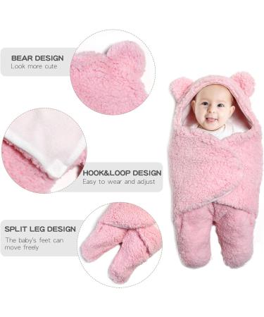 TYXHXTF Baby Hooded Swaddle Sleeping Bag | Newborn Plush Wrap Blanket for Boys and Girls | Fleece Receiving Blanket for 0-3 Months | Baby Clothes - Buy Online on GoSupps.com