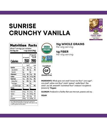 Nature's Path Organic Gluten Free Vanilla Cereal 10.6 oz (Pack of 4) | Non-GMO, 15g Whole Grains, 4g Fiber - Buy Online on GoSupps.com