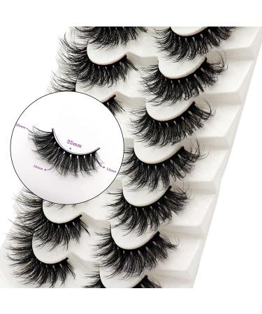 Losha Fluffy Wispy Cat Eye False Eyelashes 7 Pairs Pack - Handmade Natural Faux Mink Lashes (Style5) - Buy Online on GoSupps.com