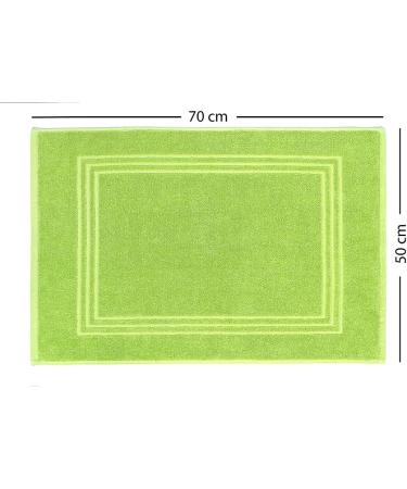 MauraMome 2-Pack Bath Mats - 100% Cotton Green Terry Shower Rugs Quick-Dry & Non-Slip 50x70cm Bathroom Carpets - Buy Online on GoSupps.com
