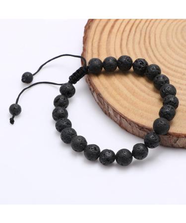 JoycuFF Matching Bracelets for Couples & Friends Black Lava Beaded Love Bracelets | Perfect Gift for Anniversary & Valentine's Day - Buy Online on GoSupps.com