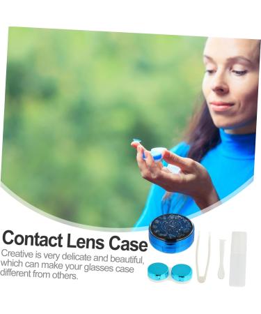 JECOMPRIS Contact Lens Case - Travel Organizer Blue (7.5x3cm) | Durable & Compact Eye Accessories for International Shipping - Buy Online on GoSupps.com