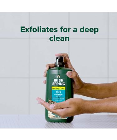 Irish Spring Active Scrub Exfoliating Body Wash for Men 24-Hour Fresh Biodegradable Ingredients Paraben Free Cool Fresh Scent 30 fl oz Pump Bottle (Pack of 2) - Buy Online on GoSupps.com