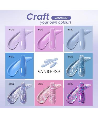 VANREESA Poly Nail Gel Kit 8 Colours Purple Blue Glitter Poly Nail Gel Kit - Buy Online on GoSupps.com