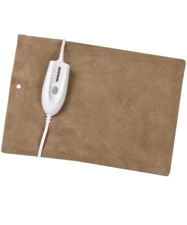 HealthWise Deluxe 12  x 15  Heating Pad with Moist & Dry Heat | Four-Heat Settings | Soothing Warm Relief  Brown (59-310) Regular