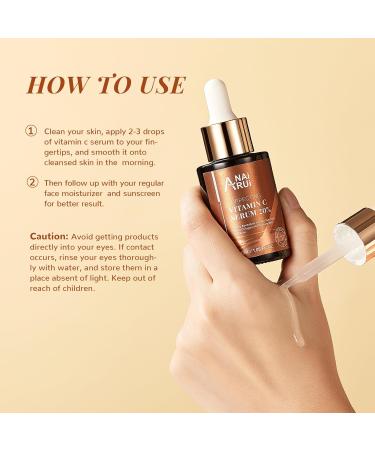 ANAIRUI Vitamin C Serum 20% with Hyaluronic Acid Vitamin E Reduce Fine Lines Wrinkles Dark Spots Uneven Skin Tone 1.05 FL. OZ - Buy Online on GoSupps.com
