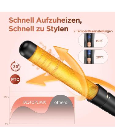 5-in-1 Lockenstab: 3 Barrel Hair Curler with Adjustable Temperature Smoothing Iron & Accessories - Red Gold - Buy Online on GoSupps.com