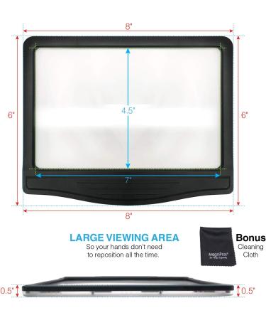 3X Large Rechargeable LED Page Magnifier with Anti-Glare LEDs - Ideal for Reading Small Prints & Relieve Eye Strain - Buy Online on GoSupps.com