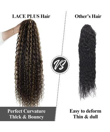 LACE PLUS 32 Long Curly Ponytail Extension Natural Brown Drawstring - Synthetic Hairpiece for Black Women (P4/27#) - Buy Online on GoSupps.com