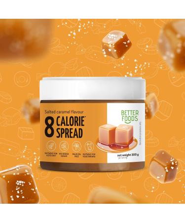 Better Foods 8 Calorie Spread Salted Caramel Flavor | Slimming Food & Low Calorie Diet | 300g - Buy Online on GoSupps.com