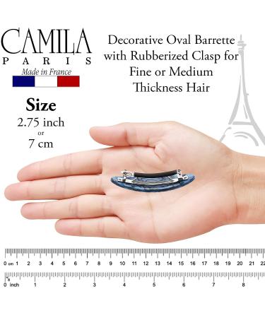Camila Paris CP2984 Handmade Oval Blue French Hair Barrette Clip for Women - Strong Hold Grip, No Slip Closure - Durable Styling Hair Accessories from France - Buy Online on GoSupps.com