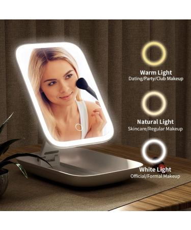 SARA Travel Magnifying Makeup Mirror with Dimmable LED Light - 10X Magnification, Rechargeable, Portable Pocket Stand - Ideal for Makeup Storage, Bedroom, Hotel, Cruise - Rose - Buy Online on GoSupps.com