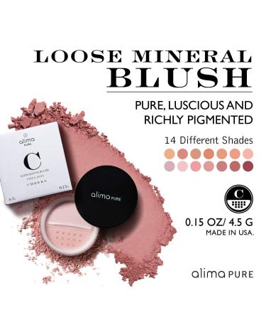 Alima Pure Loose Mineral Blush - Satin Matte Finish Pink Cheek Tint for Natural Vegan Makeup - Talc Free Powder Blush (.15 oz) - Buy Online on GoSupps.com