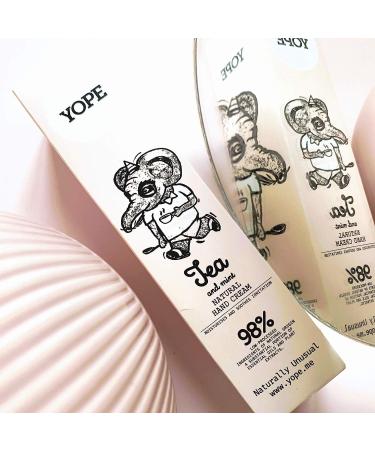 YOPE Crema Mani | Burro Di Karite | Oli di Argan Coconut and Olive | Nourishing | Soothing | Calming | Irritating | 98% Natural Ingredients | Vegan Formula | Tea & Mint | 100ml - Buy Online on GoSupps.com