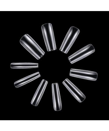 Extra Long Clear Square Full Cover Press On Nails - 504pcs for Nail Salon & DIY Design - Buy Online on GoSupps.com