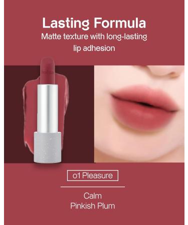 Buy Sensual Vegan Lipstick Blur (01 Pleasure) - Long-Lasting Lightweight Matte Lipstick with Shea Cocoa Butter | Korean Makeup | International Shipping - Buy Online on GoSupps.com