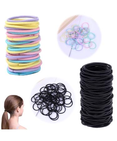 200 pieces small elastic hair bands elastic hair band colored hair tie children girls mini hair band hair tanny ponytail black hair rubber bands for hair braids wedding hairstyles
