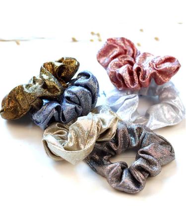 Cadania Women's Wide Stretch Thick Hair Rope - Metallic Glitter Ponytail Holder & Halloween Bracelet - Buy Online on GoSupps.com