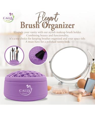 3 in 1 Silicone Makeup Brush Cleaner - Mat Drying Rack & Organizer for Beauty Cosmetic Brushes (Purple - Buy Online on GoSupps.com